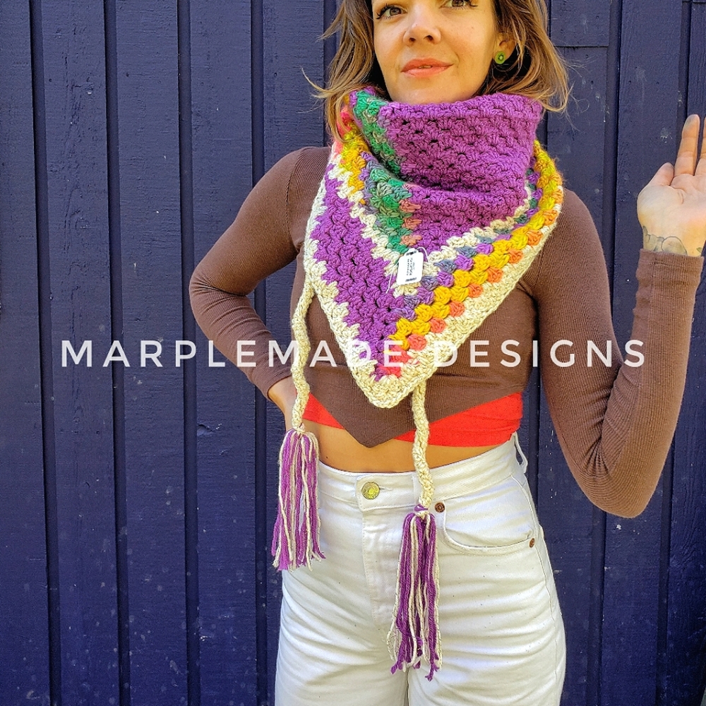 NWT* Handmade wrap scarf💜 MarpleMade Designs,  the Mix Up scarf, SPARKLE